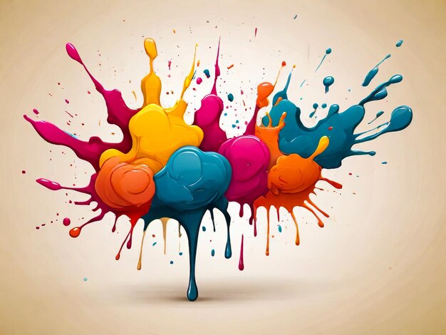 Manchas de tinta de colores salpicaduras forma abstracta ilustración vectorial