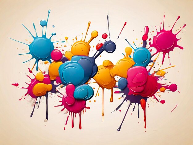 Manchas de tinta de colores salpicaduras forma abstracta ilustración vectorial