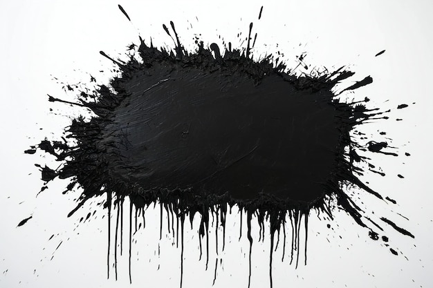 Manchas de tinta negra aisladas sobre un fondo blanco Manchas de pintura negra