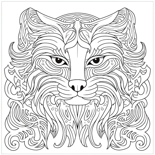 Mandala de animales para colorear para niños y adultos para aliviar el estrés.