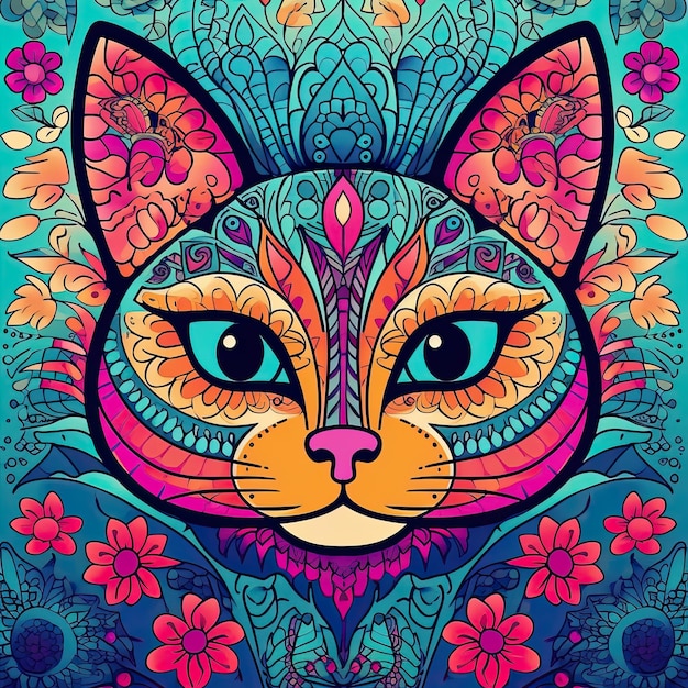 Mandala de animales para colorear para niños y adultos para aliviar el estrés.