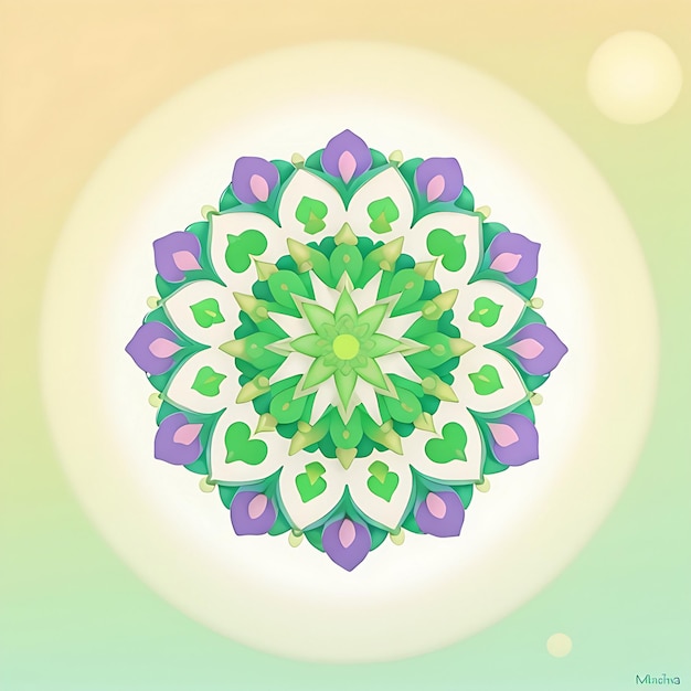 Mandala arte abstract ornamento ilustración diseño decoración con fondo blanco generativo ai