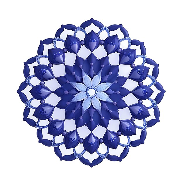 Mandala arte abstract ornamento ilustración diseño decoración con fondo blanco generativo ai