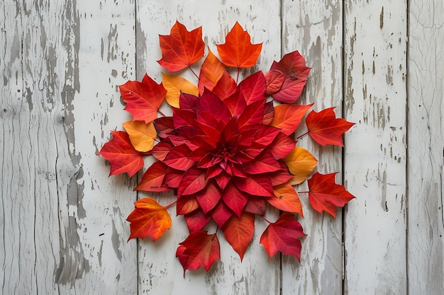 Mandala aus Herbstblättern