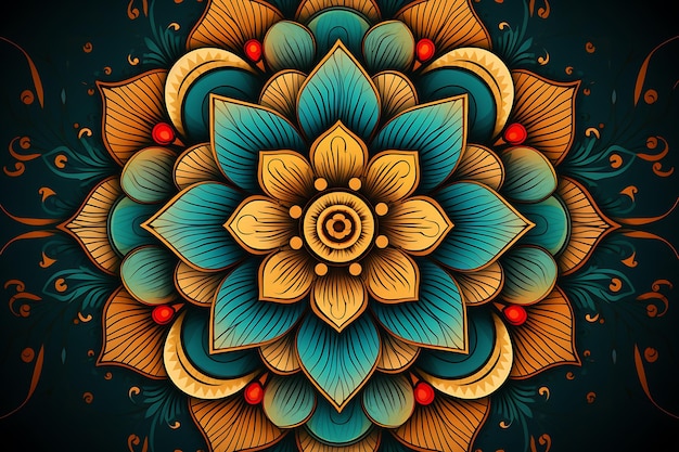 Mandala belo desenho de fundo de cor