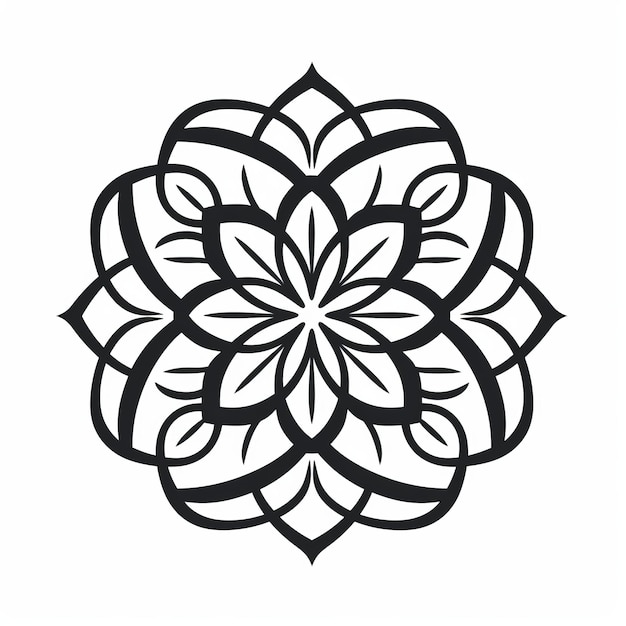 Mandala Blume Abstrakte Vektor Silhouette Kontemplativer Minimalismus Aufkleberkunst