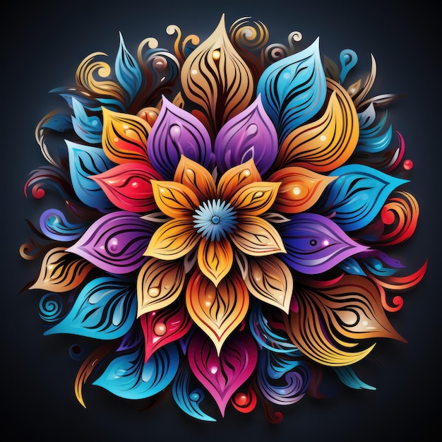 Mandala Blume Sonnenblumen Natur Hintergrund Sommer Mandala keine Menschen Farbbild Illustration