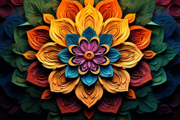 Foto mandala colorida com fundo