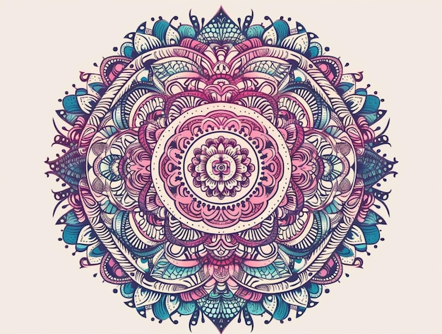 Un mandala colorido con la palabra mandala en él.