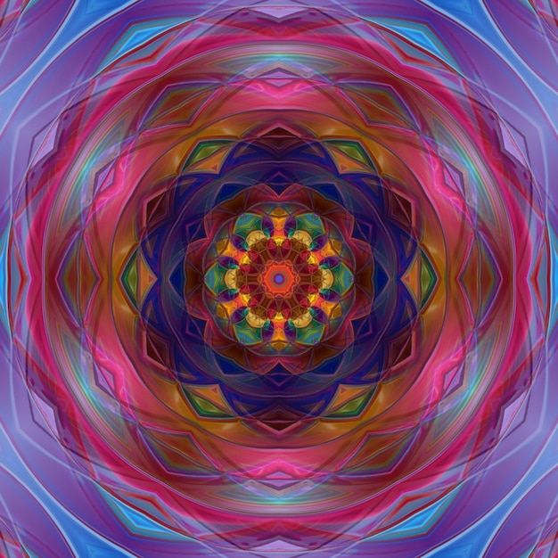 Un mandala colorido con un patrón de colores y formas.