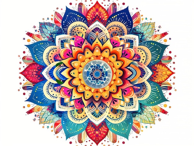 Un mandala colorido con un patrón de colores.