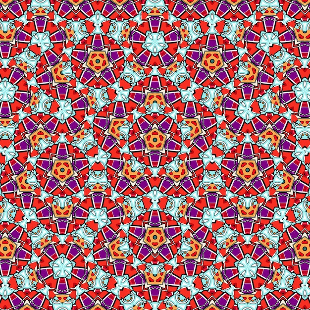 Mandala colorido sobre un fondo negro. patrón sin costuras ilustración vectorial ilustración de stock