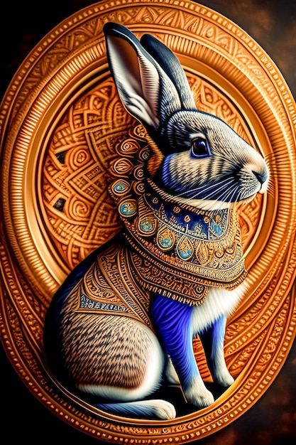 mandala en conejo arte digital