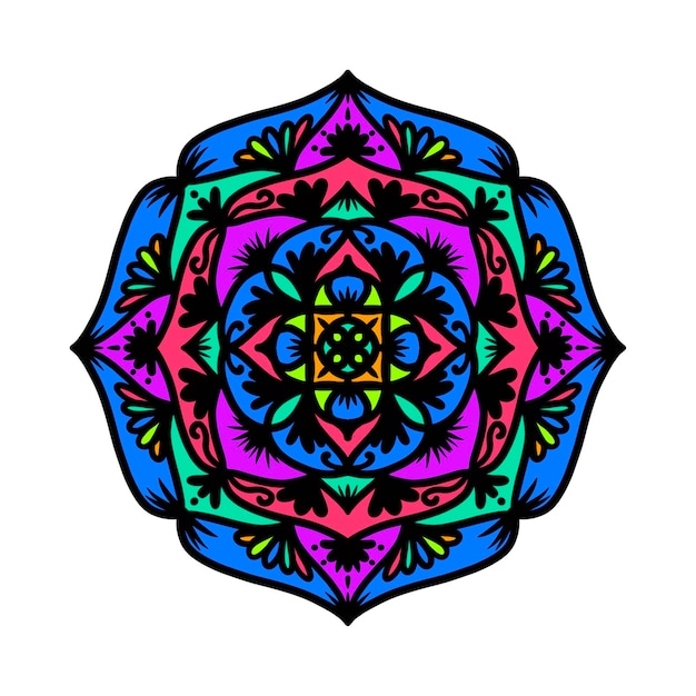 Mandala de flor elementos decorativos vintage padrão oriental ornamentos tribais ilustração islã árabe indiano marrocos espanha turco paquistão motivos otomanos místicos chineses página do livro para colorir