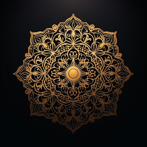 Mandala de luxo padrão arabesco dourado árabe estilo islâmico oriental estilo Ramadã mandala decorativa