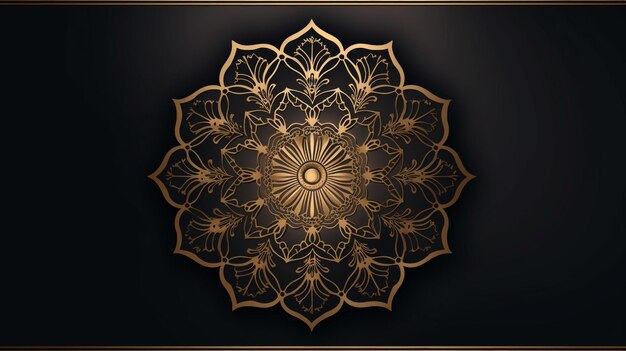 Foto mandala de luxo padrão arabesco dourado árabe estilo islâmico oriental estilo ramadan mandala decorativa