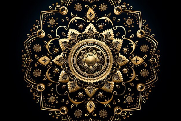 Foto mandala decorativa de fondo étnico negro