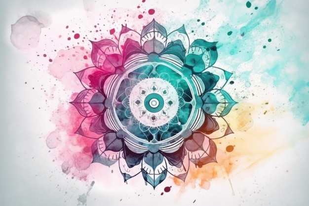 Mandala desenhando aquarela Gerar Ai