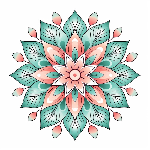 Mandala Design Vector no estilo de Mandy