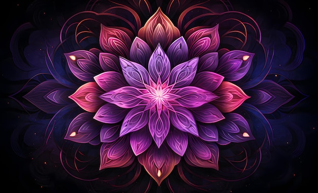 Mandala dunkle und lila und violette Töne Pastellfarben Generative KI