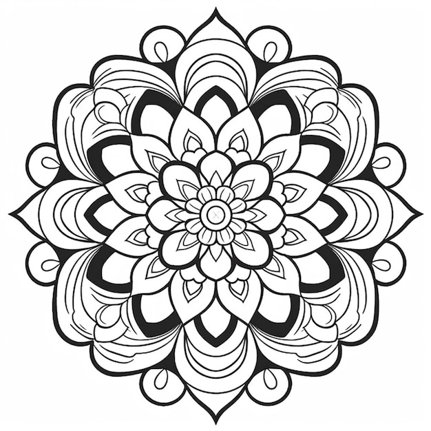 Un mandala con un estampado de flores.