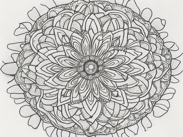 Mandala Farbbuch über eine Blume Der Hintergrund muss weiß sein