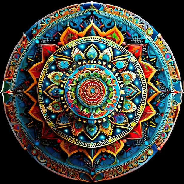 Foto mandala-farbige designillustration