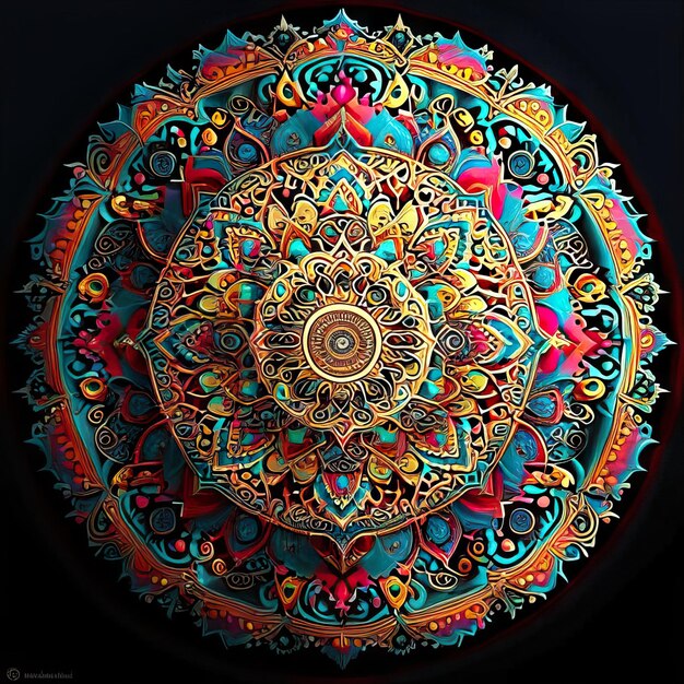 Foto mandala-farbige designillustration