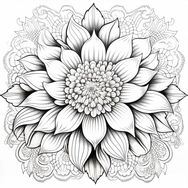 Un mandala de flores para colorear