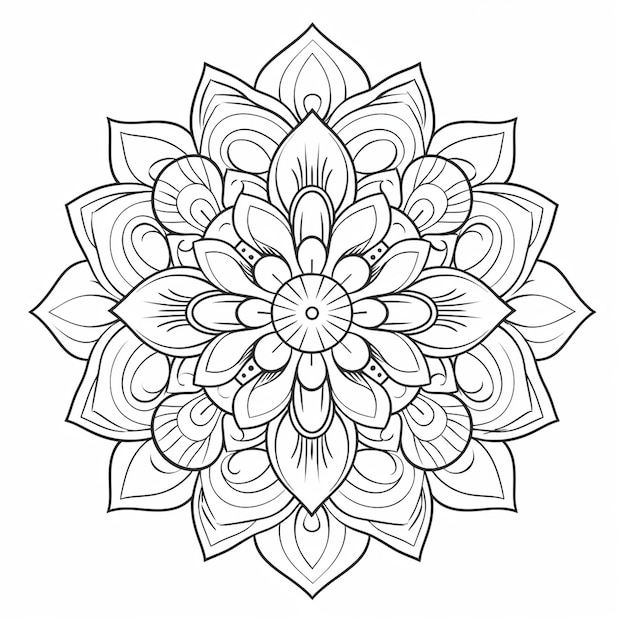 Mandala de flores elegantes para colorear