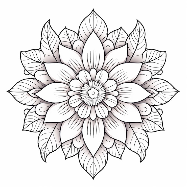 Foto mandala de flores impreso para adultos