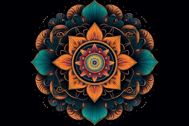 Mandala geométrica Equilibrio armonioso de formas y colores AI