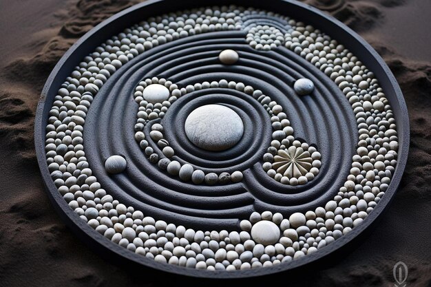 Foto mandala, inspiriert von japanischen zen-gärten