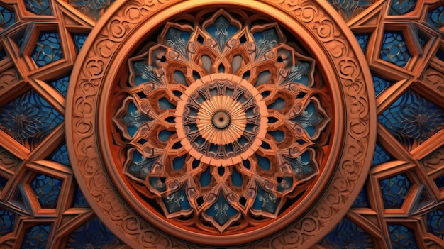 Mandala islámica HD 8K fondo de pantalla Imagen de fotografía de archivo