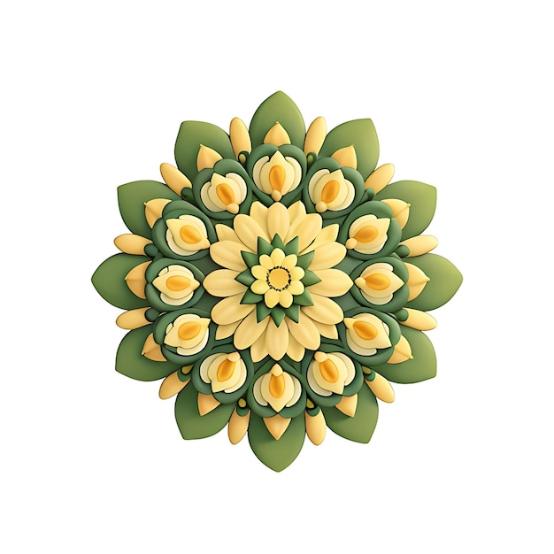 Mandala-Kunst abstraktes Ornament Illustration Design Dekoration mit weißem Hintergrund generatives ai