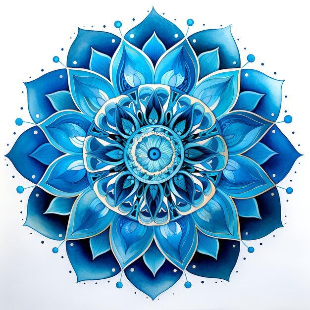 Mandala-Kunst in Blau