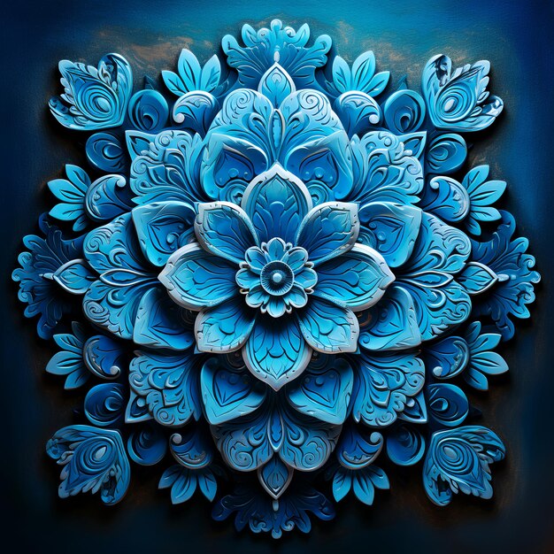 Mandala-Kunst in Blau