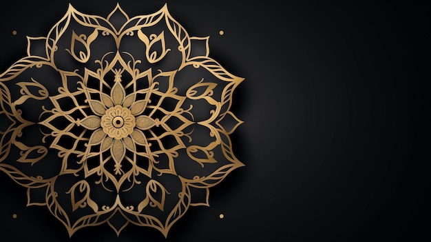 Mandala de lujo con patrón arabesco dorado estilo árabe islámico oriental estilo Ramadán Mandala decorativa