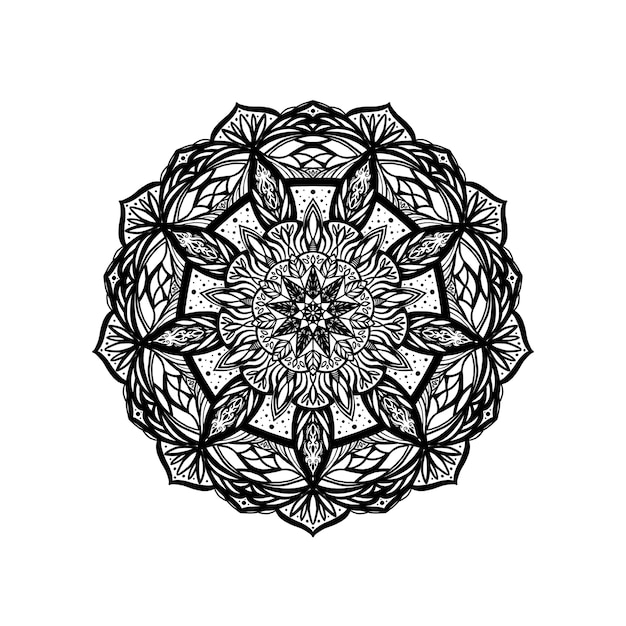 Mandala-Muster-Design mit handgezeichnetem Mandala Oriental-Muster Einzigartiges Design mit Blütenblatt-Blume