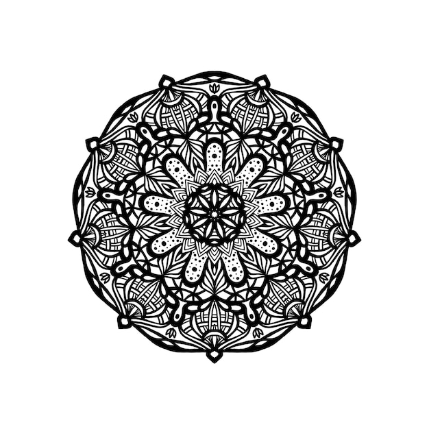 Mandala-Muster-Design mit handgezeichnetem Mandala orientalischem Muster Konzept entspannen und meditieren