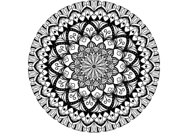 Mandala-Muster für Henna-Mehndi-Tattoo-Dekorationsornament im ethnischen orientalischen Stil Malbuchseite