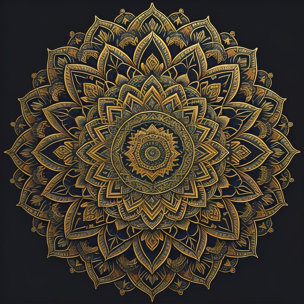Mandala-Muster Vintage-Dekorationselemente Handgezeichneter orientalischer Hintergrund ai generativ