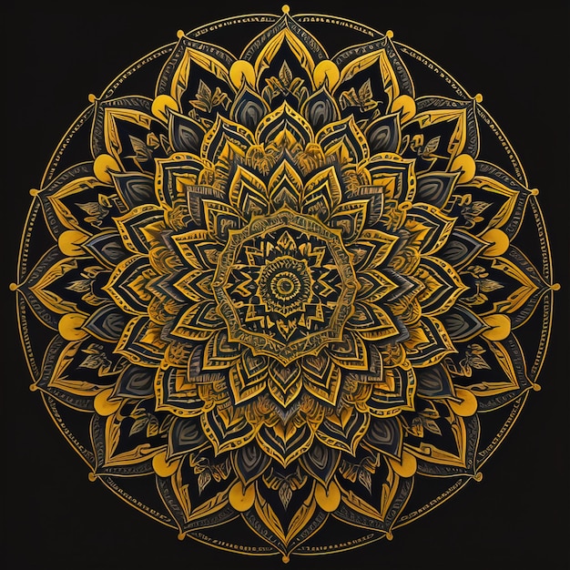 Mandala-Muster Vintage-Dekorationselemente Handgezeichneter orientalischer Hintergrund ai generativ