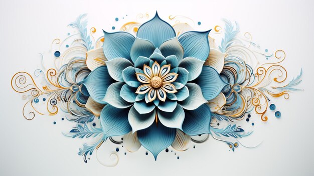 Mandala con patrón floral de color claro floral