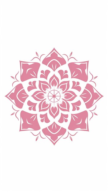 Foto un mandala rosa con un diseño circular.