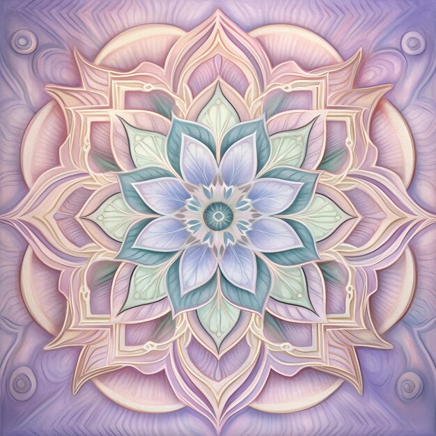 Mandala serena em tons pastel suaves