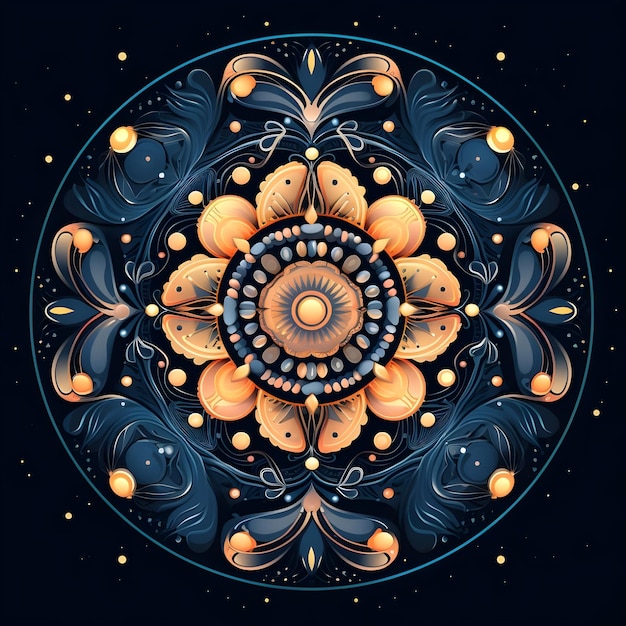 Mandala Space Art Design mit kosmischem Thema