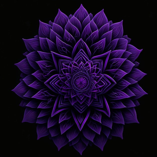 Mandala tonos púrpura oscuro y magenta colores pastel