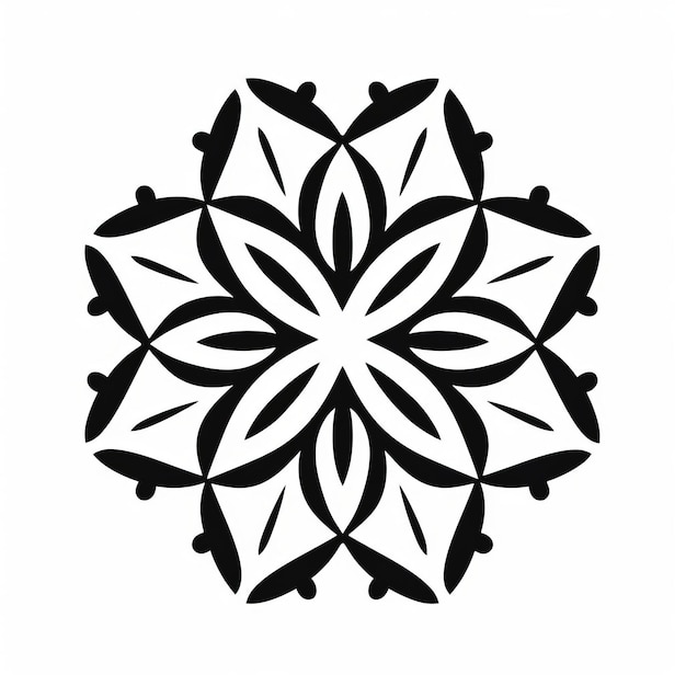 Mandalas Einfaches Ikon von einem Muster auf einem minimalistischen weißen Hintergrund