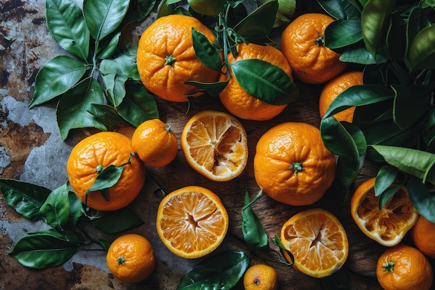 Mandarin-Orange-Grüner Hintergrund